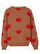 Cardigan in maglia con stampa a cuore per San Valentino anni '50