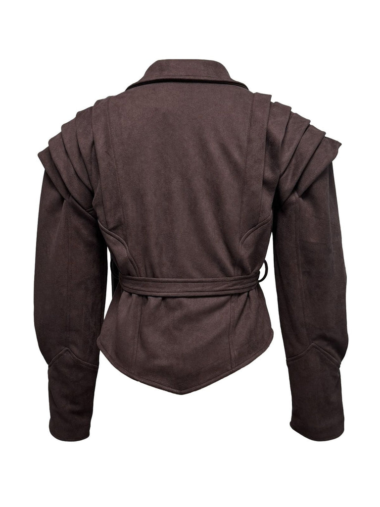 Giacca con lacci e scollo a V con bottoni anni '80