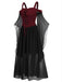 Abito con spalline trasparenti da strega Halloween anni '50
