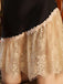 Camicia da notte finiture in pizzo con spalline sottili nero anni '70