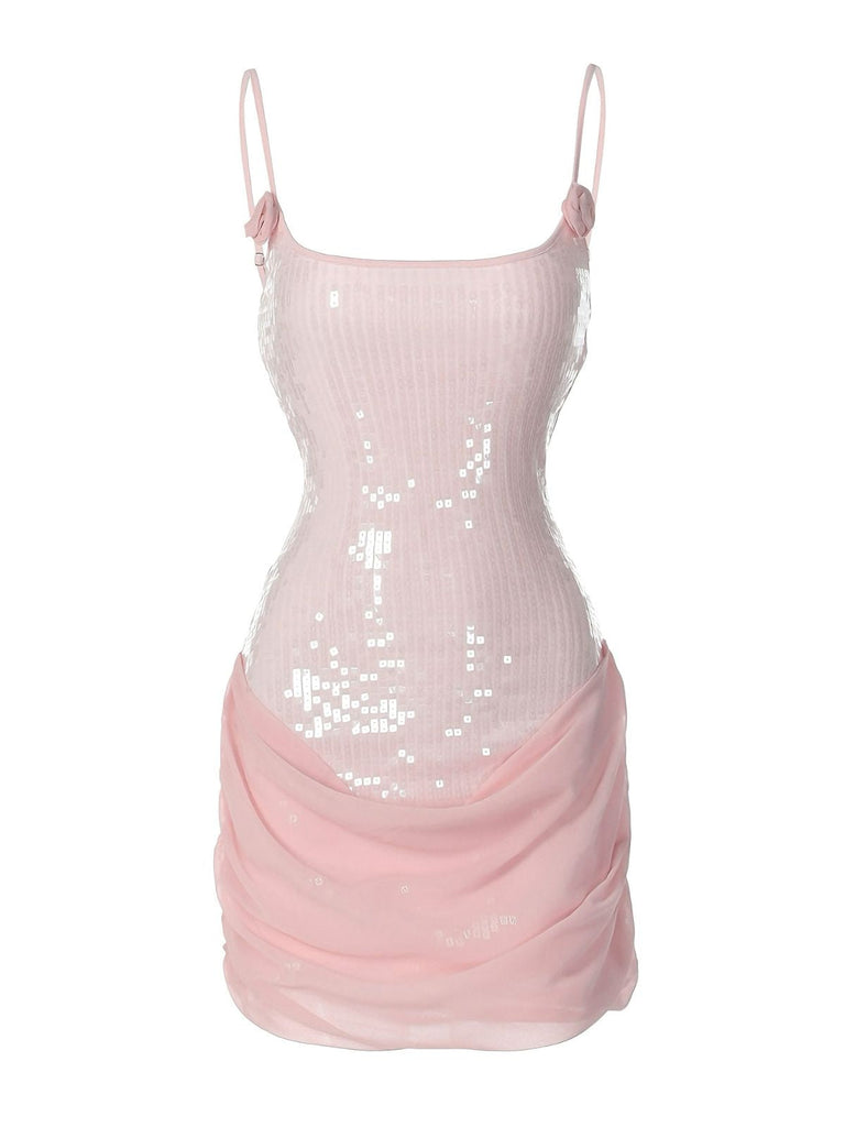 Mini abito con paillettes patchwork spalline sottilianni '80