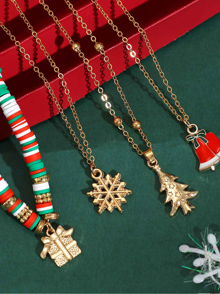 Set di collane a strati natalizi vintage