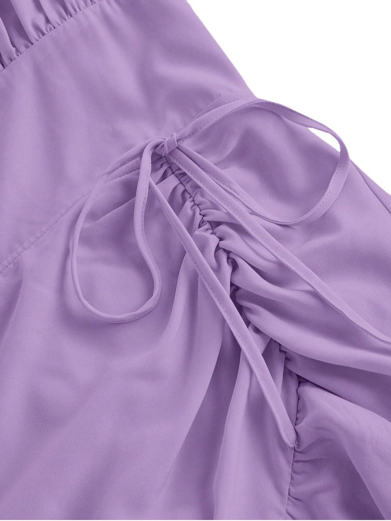 [Prevendita] Abito arricciature e orlo a balze con spalline anni '50