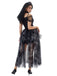 Completo abito in tulle da sposa fantasma Halloween nero anni '70