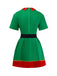 Costume da elfo di Natale per cosplay verde anni '60