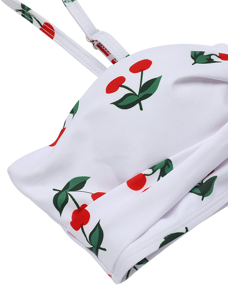 2PCS Set bikini con spalline a ciliegia anni '50