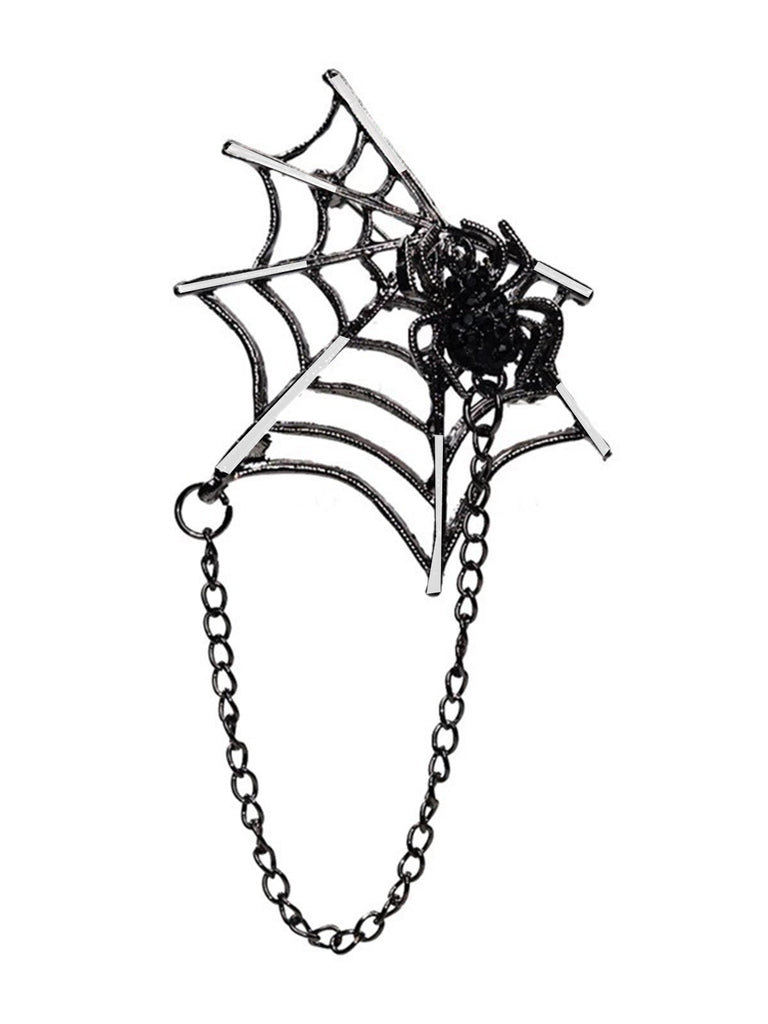 Spilla gotica a forma di ragnatela di diamanti Halloween