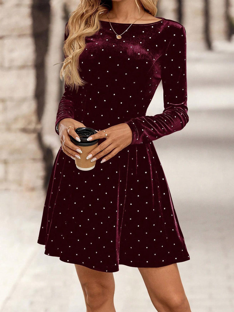 Abito da sera in velluto con strass anni '80