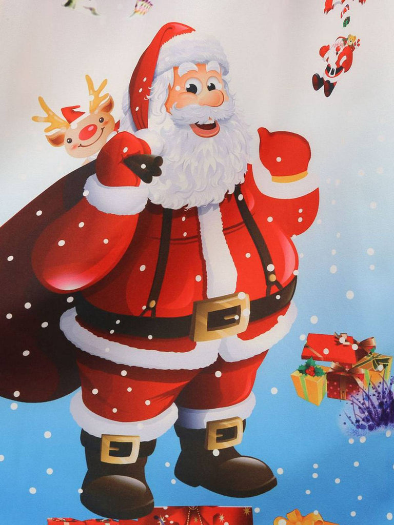 Abito a ruota fiocco di neve di Babbo Natale anni '50