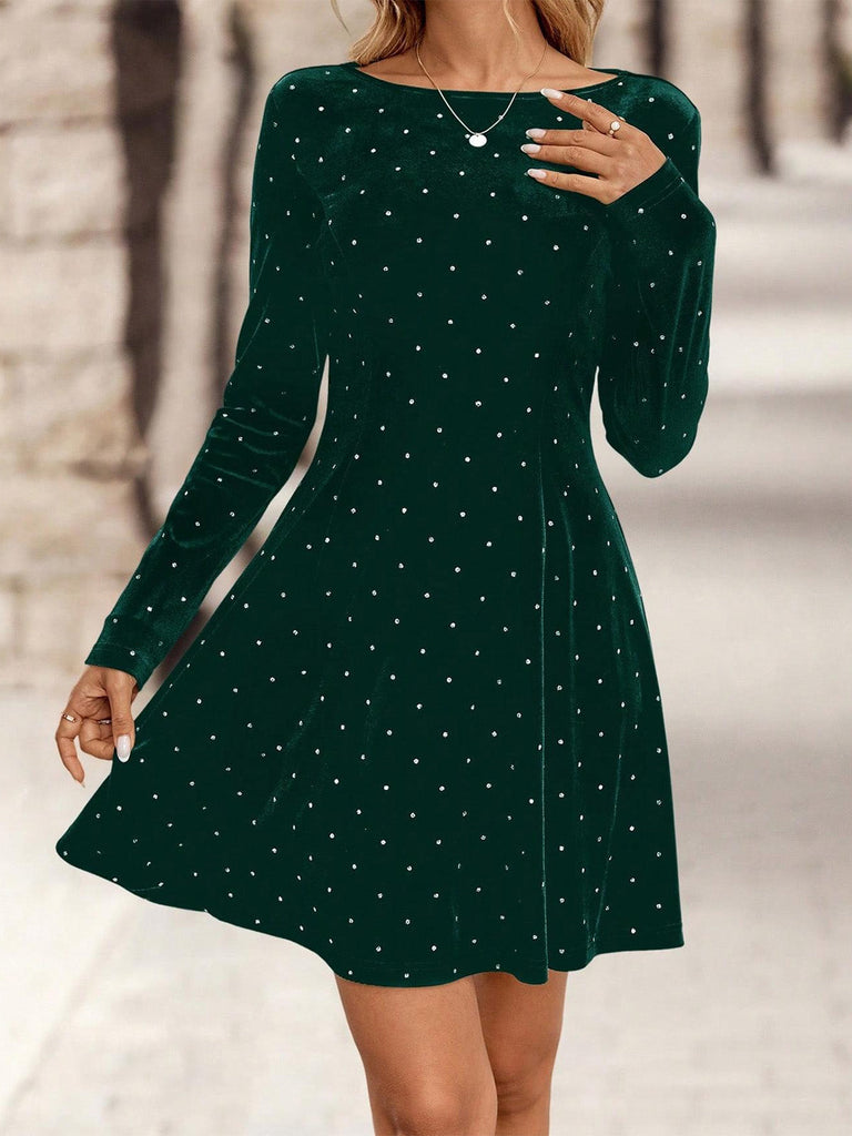 Abito da sera in velluto con strass anni '80