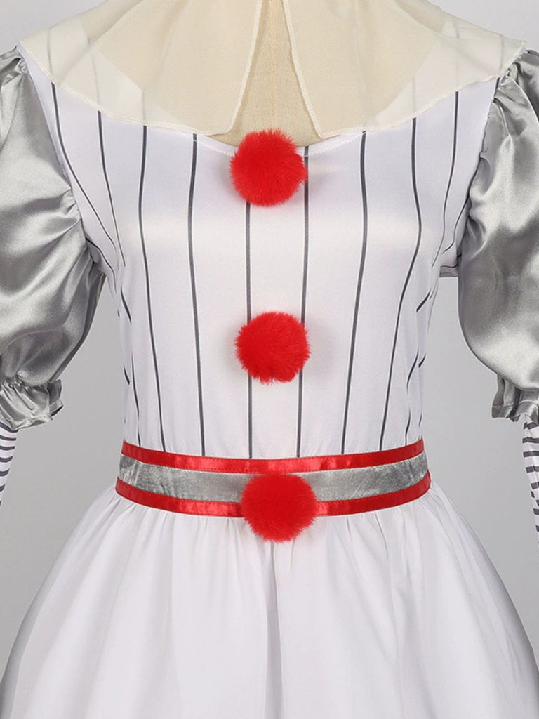 Abito a palloncino righe Pennywise Halloween argento anni '60