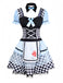 Abito grembiule Alice con maniche a sbuffo blu anni '60