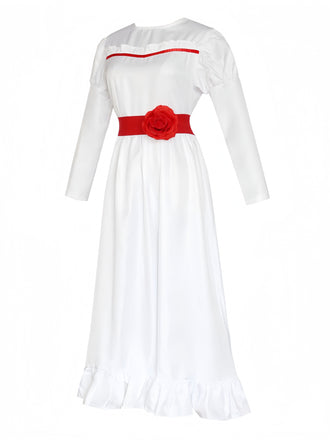 Abito ispirato alla bambola Annabelle bianco anni '40