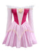 Abito stile principessa in tulle con spalle scoperte rosa anni '40