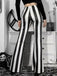 Pantaloni svasati a righe verticali bianco e nero anni '70