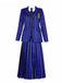 Completo uniforme a righe di Mercoledì Addams blu anni '40