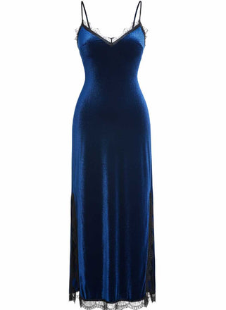 Camicia da notte in pizzo di velluto anni '60