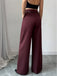 Pantaloni a gamba larga a vita alta bordeaux anni '60