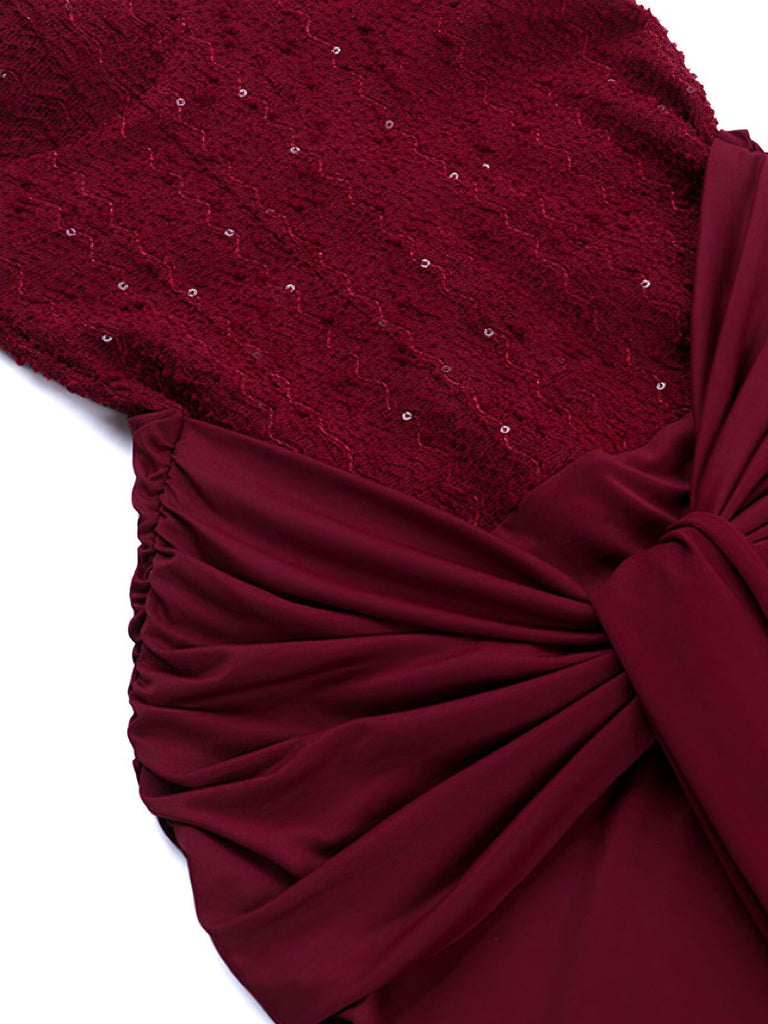 Abito lungo senza spalline a spina di pesce anni '30