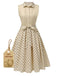 [Prevendita] Abito in cotone a pois con revers beige anni '40
