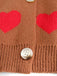 Cardigan in maglia con stampa a cuore per San Valentino anni '50