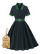 Abito con revers in tartan Blackwatch verde anni '50