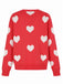 Cardigan in maglia con stampa a cuore per San Valentino anni '50