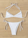 Bikini con scollo all'americana arricciato e allacciato anni '60