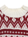 Maglione a maglia Fair Isle natalizio rosso e bianco anni '50