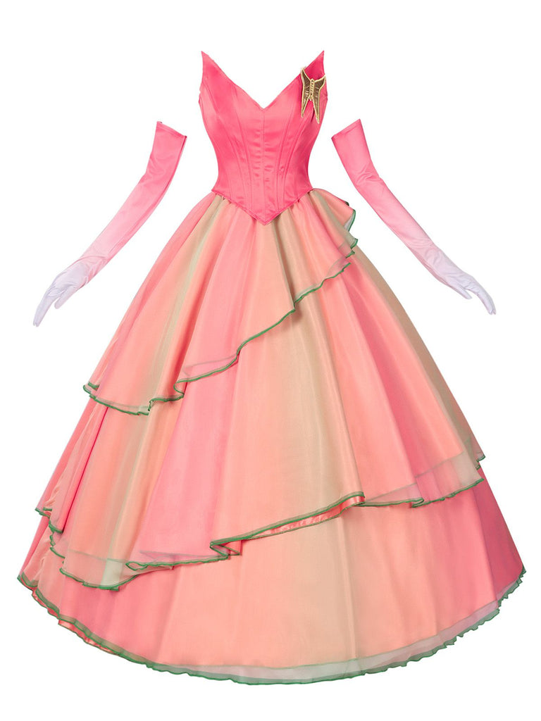 2PCS Top e gonna Glinda della strega cattiva rosa anni '70
