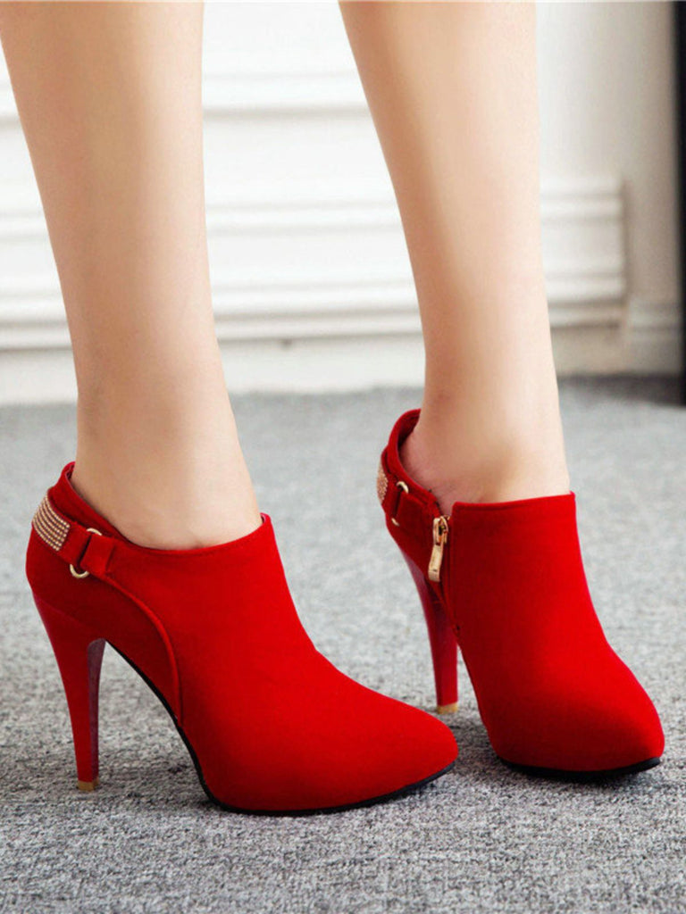 Scarpe con tacco a spillo in velluto tinta unita