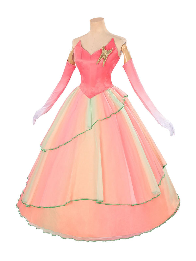 2PCS Top e gonna Glinda della strega cattiva rosa anni '70