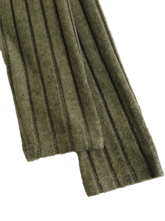 Abito a coste a quadri con bottoni e dettagli verde oliva anni '60