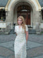 Abito floreale maniche a sbuffo puro cotone beige anni '40