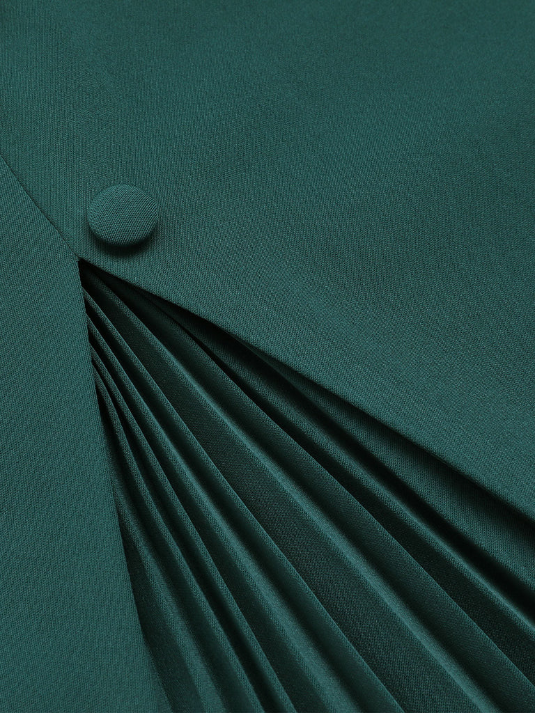 Abito in pizzo spalle scoperte verde scuro anni '60