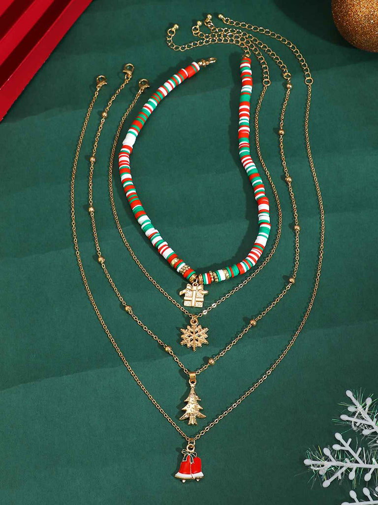Set di collane a strati natalizi vintage