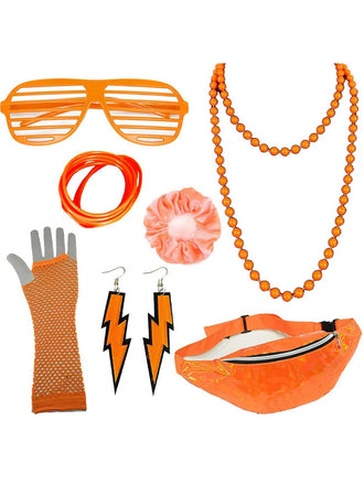 Set di accessori colorati per costumi retrò anni '80