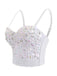 Top corsetto perle di strass  con spalline sottili anni '70
