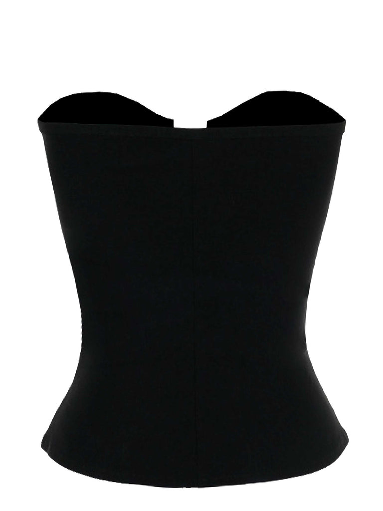 Top corsetto punk con borchie nero anni '80