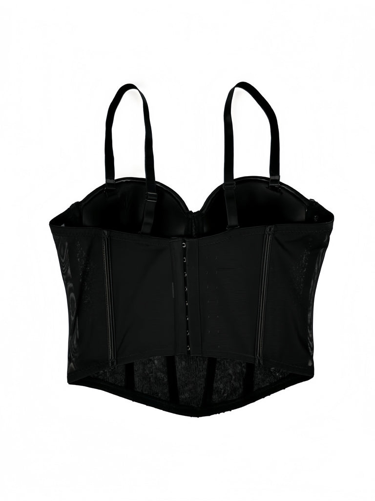 Corsetto punk con paillettes e stecche anni '80