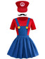 Completo con bretelle e cappello di Mario anni '70
