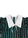 Abito a righe con colletto revers verde anni '50
