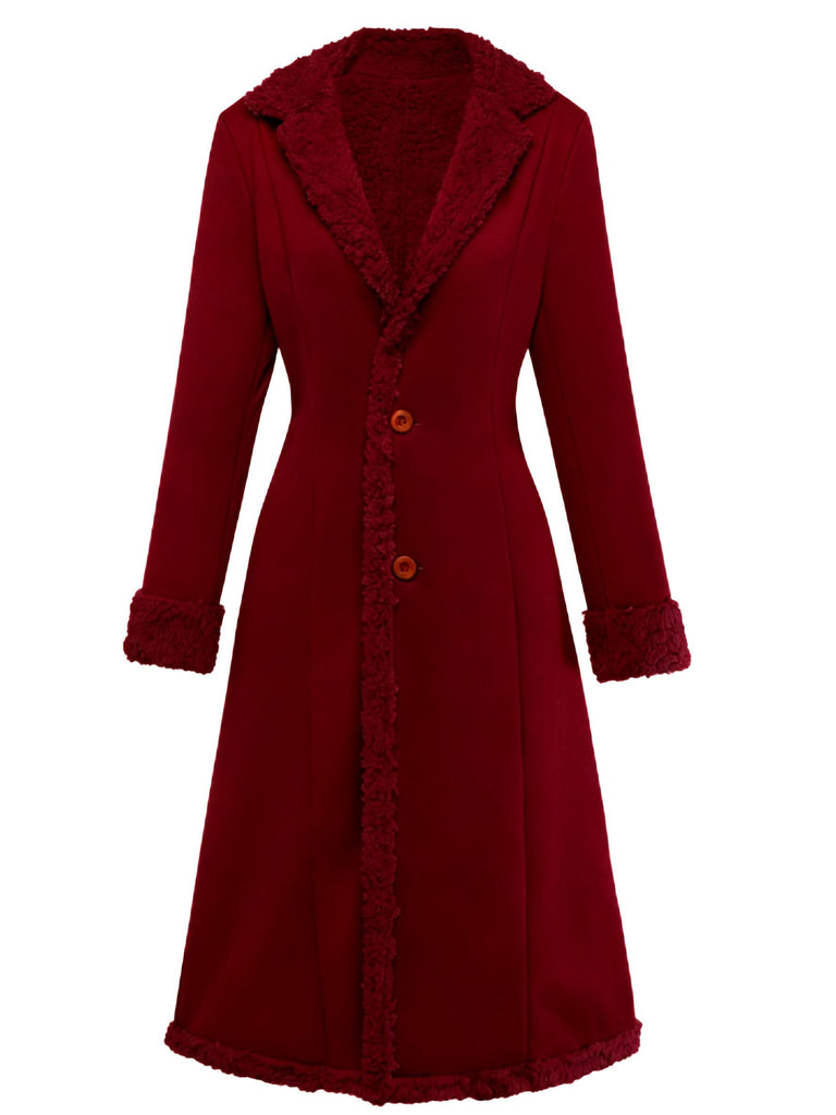 Cappotto in camoscio di media lunghezza con revers anni '30