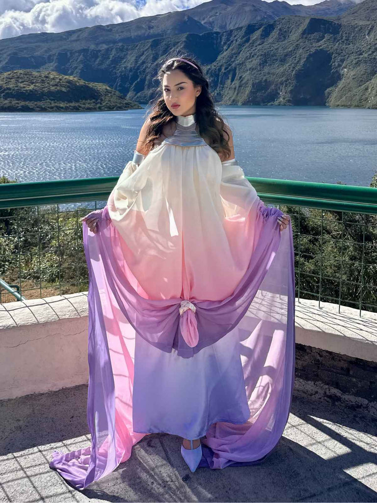 Abito anni '80 Star Wars Amidala con sfumatura dégradé