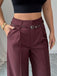Pantaloni a gamba larga a vita alta bordeaux anni '60