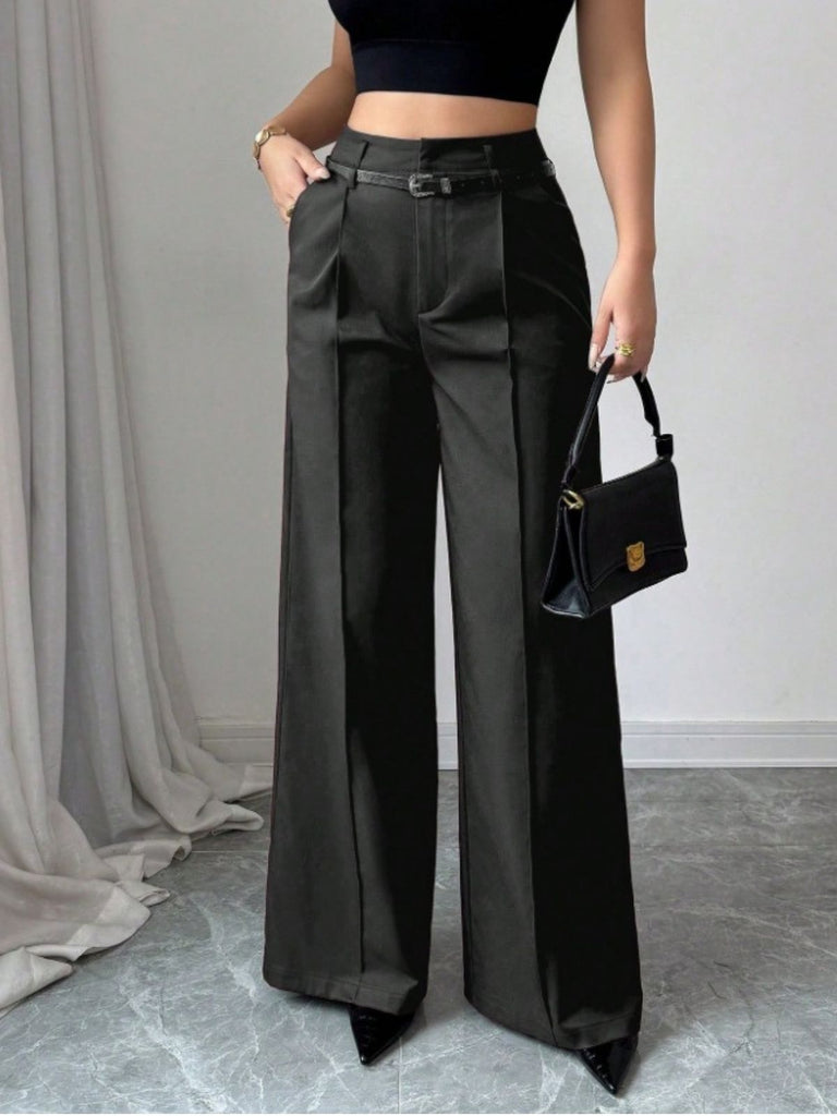 Pantaloni a gamba larga a vita alta bordeaux anni '60