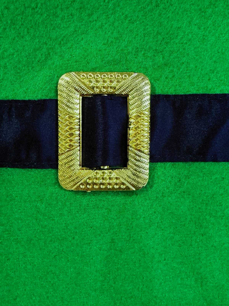 Set di costumi da elfo natalizio con grembiule verde anni '70