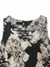 Abito jacquard floreale con cintura nero anni '50