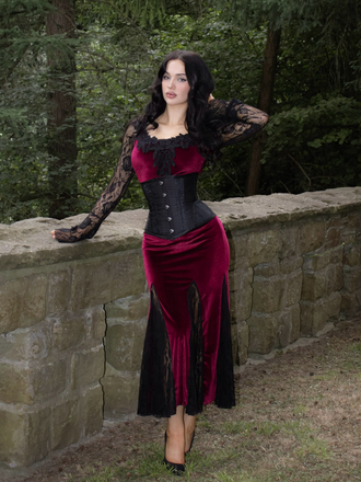 Abito a sirena in pizzo con maniche lunghe anni '30