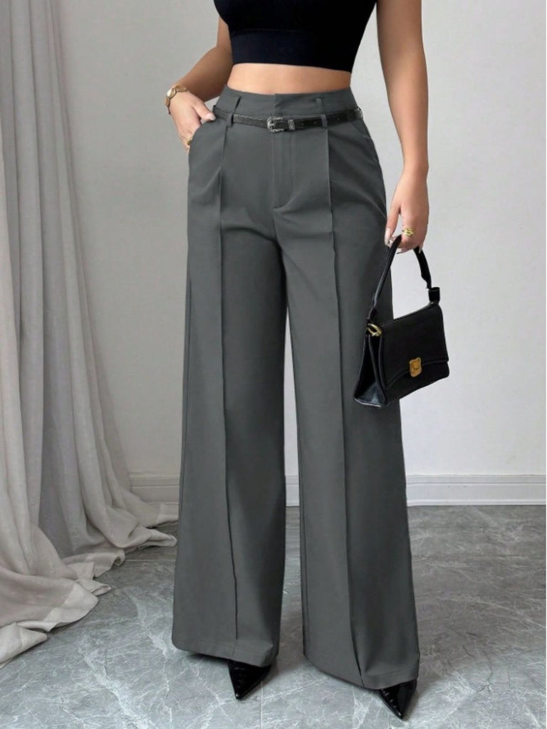 Pantaloni a gamba larga a vita alta bordeaux anni '60